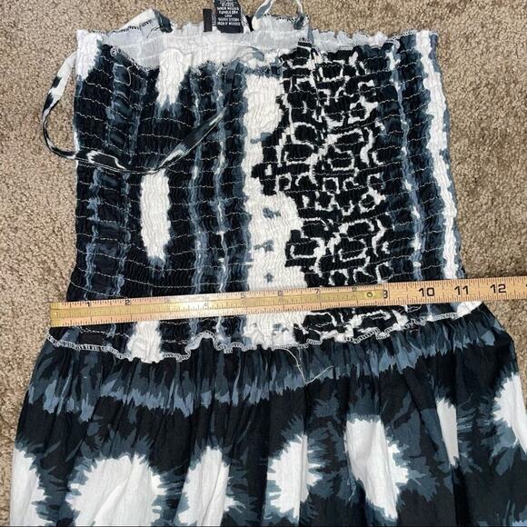 Club Collection maxi dress  black & white Maxin Tie dyed Halter strap dress MD - Picture 7 of 10